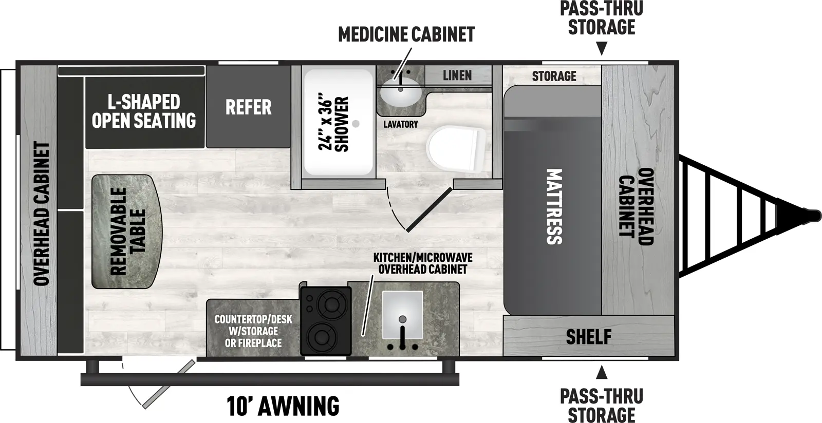 Clipper Travel Trailers 18RL Floorplan